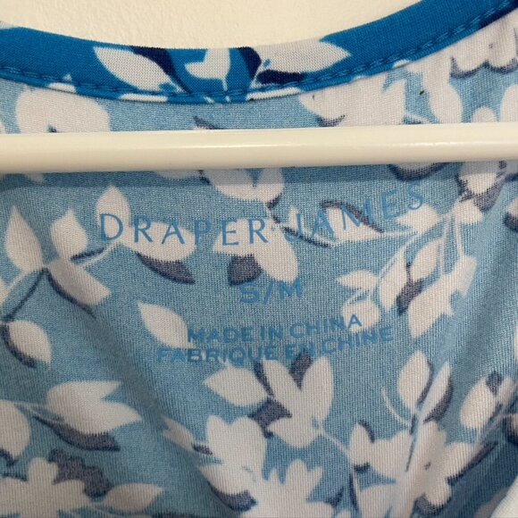 DRAPER JAMES Ruffle Nightie Blue White Floral Sleeveless PJ Nightgown Mini Dress - Picture 7 of 15
